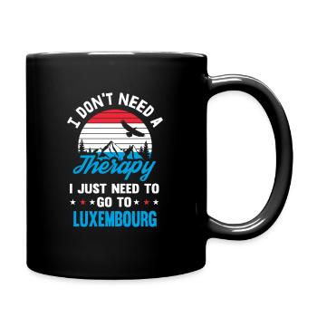 Thérapie Luxembourg disant drapeau drapeau cadeau - Mug uni - noir - Droite