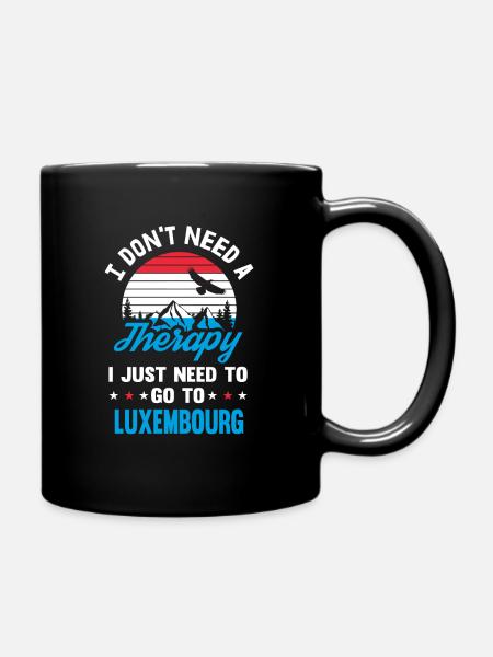 Thérapie Luxembourg disant drapeau drapeau cadeau - Mug uni - noir