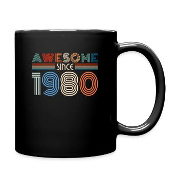 Awesome since 1980 retro vintage gift - Full Colour Mug - black - Right