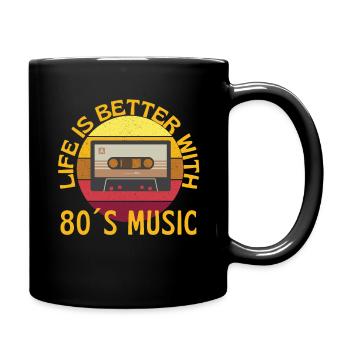La vie est meilleure avec la musique des années 80 - Mug uni - noir - Droite