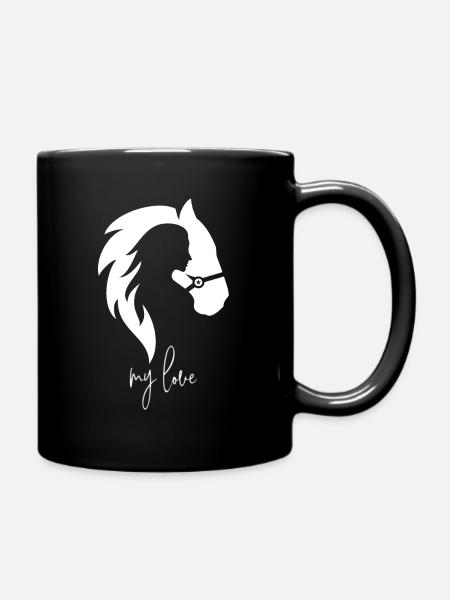 Amateur de chevaux chevaux équestres filles chevaux - Mug uni - noir