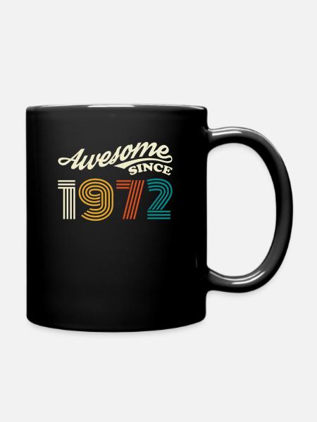 Vintage 1972 anniversaire rétro cadeau vintage - Mug uni - noir