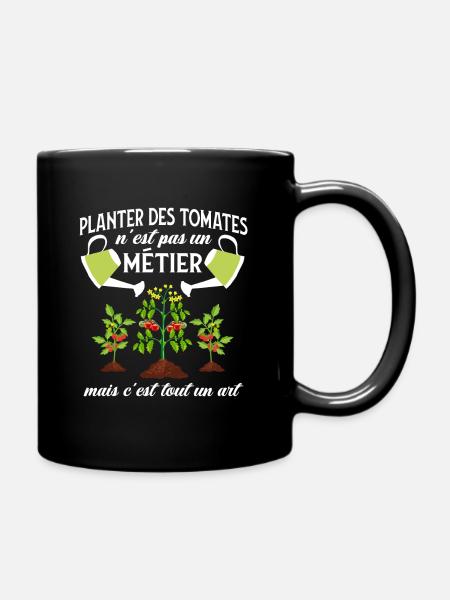 Planter des tomates - humour cadeau - Mug uni - noir