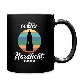 Echtes Nordlicht - Tasse einfarbig - Schwarz - Rechts