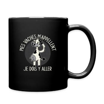 Vaches Paysan Fermier Ferme Vache Humour Cadeau - Mug uni - noir - Droite