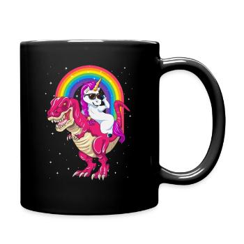 Dinosaure Licorne T rex Humour Cadeau Magique - Mug uni - noir - Droite