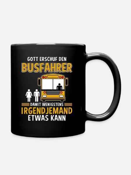 Busfahrer Linienbus Schulbus Reisebus Bus Beruf - Tasse einfarbig - Schwarz