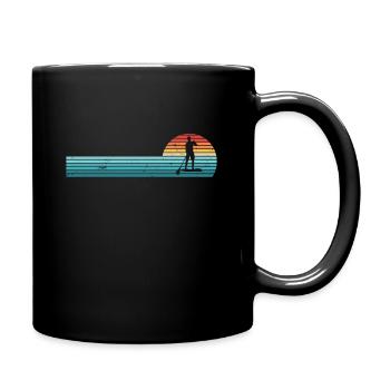 Paddleboarding Retro Sunset Paddleboard - Full Colour Mug - black - Right