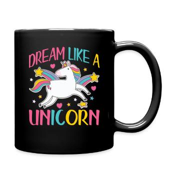 Dreams like a unicorn | unicorn - Full Colour Mug - black - Right