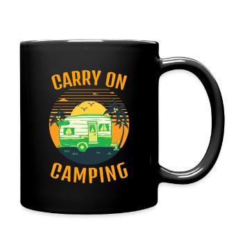 Camping weiter mit Sonnenuntergang - Tasse einfarbig - Schwarz - Rechts