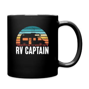 Retro RV Captain Geschenk für Wohnmobil Fan - Tasse einfarbig - Schwarz - Rechts