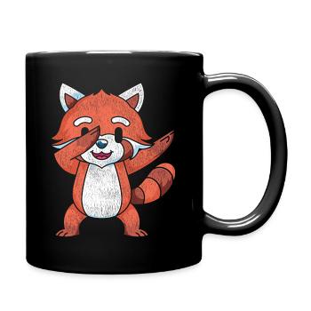 Dabbing Roter Panda - Tasse einfarbig - Schwarz - Rechts