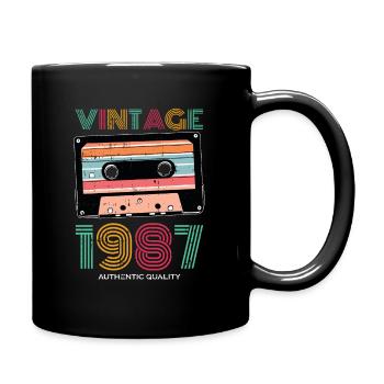 Vintage 1987 87 Birthday Retro Vintage Gift - Full Colour Mug - black - Right