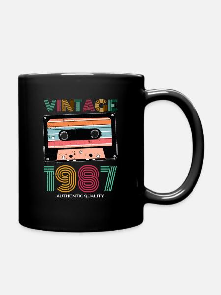 Vintage 1987 87 Anniversaire Rétro Millésime cadeau - Mug uni - noir