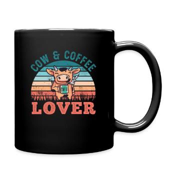 Cadeau rétro d’agriculture d’amoureux de vache et de café - Mug uni - noir - Droite