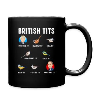 Tit Bird Gift Boris Johnson Matt Hancock - Full Colour Mug - black - Right