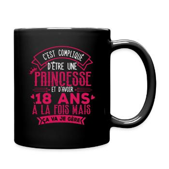 Cadeau Anniversaire Fille 18 ans - Mug uni - noir - Droite