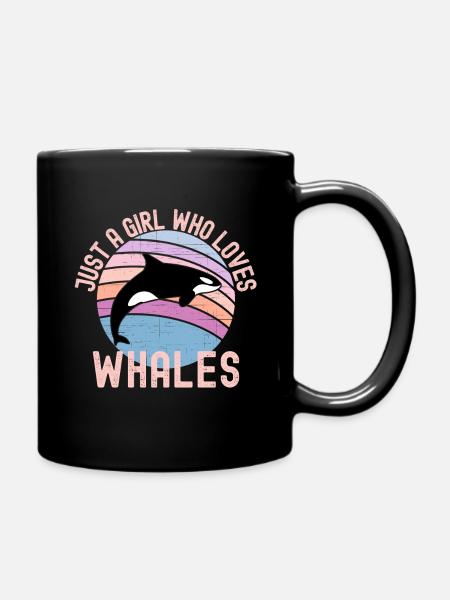 Juste une fille qui aime les baleines Orques - Mug uni - noir