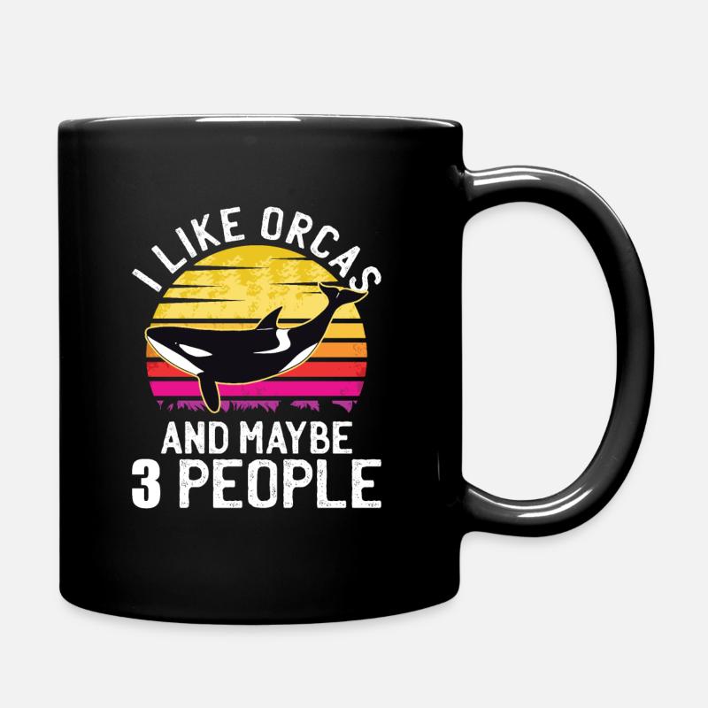Orca Wal Kilerwal Ozean Meer Orcas Retro Geschenk - Tasse einfarbig - Schwarz