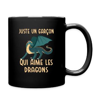 Un Garçon Qui Aime Les Dragons - Mug uni - noir - Droite