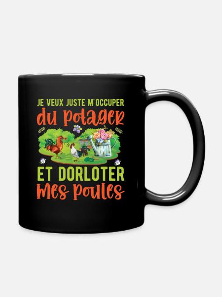 M'occuper Du Potager Et Des Poules Humour - Mug uni - noir