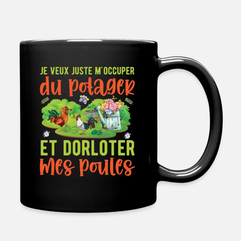 M'occuper Du Potager Et Des Poules Humour - Mug uni - noir