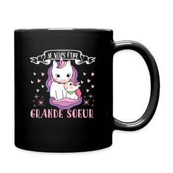 Je vais être grande-sœur - future grande soeur - Mug uni - noir - Droite
