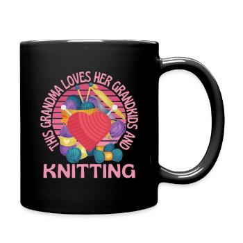 Being A Knitting Grandma Sewing Granny - Full Colour Mug - black - Right