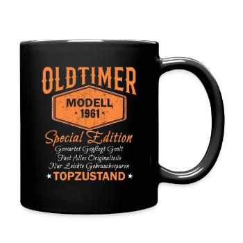 Oldtimer modell 1961 | Geschenk zum 60. Geburtstag - Tasse einfarbig - Schwarz - Rechts