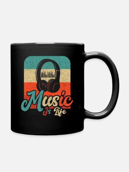 Music is life | musician - Full Colour Mug - black