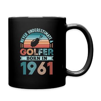 Golfeur né en 1961 Golfing 60e anniversaire Cadeau Papa - Mug uni - noir - Droite