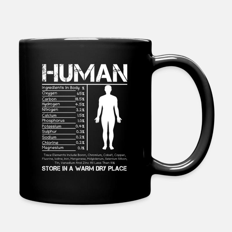 Woraus besteht ein Mensch | Anatomie Medizin - Tasse einfarbig - Schwarz