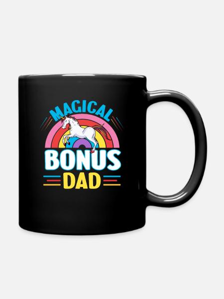 Unicorn Bonus Father | Father's Day Gift - Full Colour Mug - black