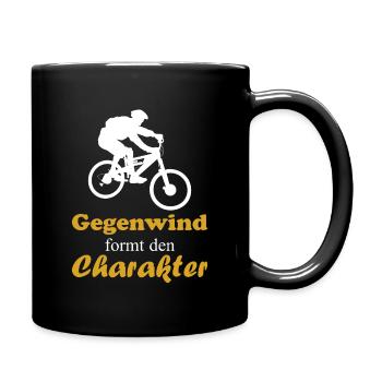 Gegenwind formt den Charakter - Tasse einfarbig - Schwarz - Rechts