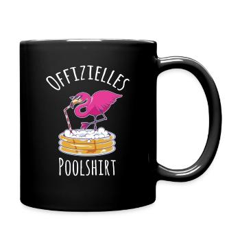 Offizielles Flamingo Bier Pool Sommer Fun Garten - Tasse einfarbig - Schwarz - Rechts