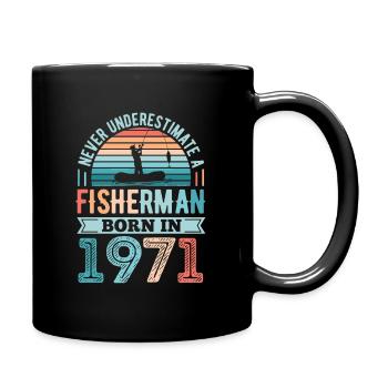 Pêcheur né en 1971 Pêche 50e cadeau d’anniversaire - Mug uni - noir - Droite