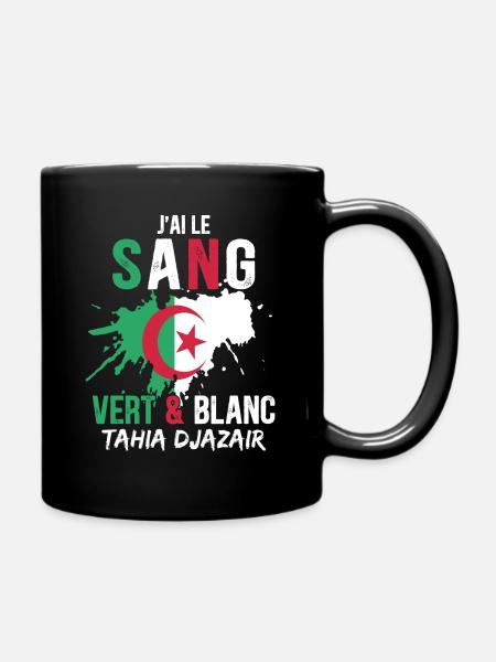 Drapeau Algérie Cadeau Supporter Algérien Équipe - Mug uni - noir