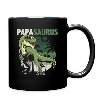 Papasaurus - Papa T Rex Dinosaurier Geschenk - Tasse einfarbig - Schwarz - Rechts