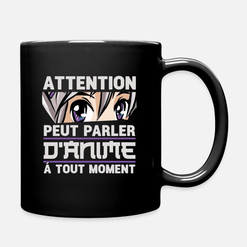 Attention peut parler d'anime - Humour Manga Otaku - Mug uni - noir