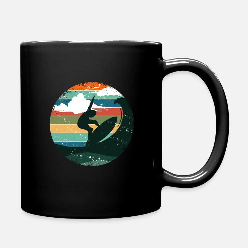 Surfen Surfer Strand Vintage Wellen Retro - Tasse einfarbig - Schwarz