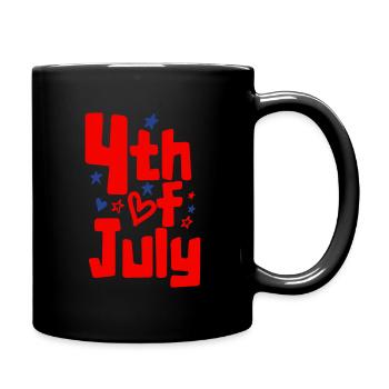 4th of July USA Celebration 1776 Stars - Full Colour Mug - black - Right