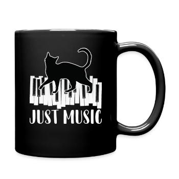 Just Music Musik schwarze Katze Klavier - Tasse einfarbig - Schwarz - Rechts