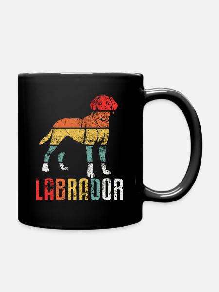 Labrador Labbi Vintage Retro - Tasse einfarbig - Schwarz