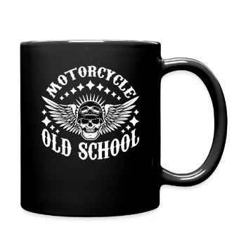 Motorcycle Old School Biker Bike Motorrad - Tasse einfarbig - Schwarz - Rechts
