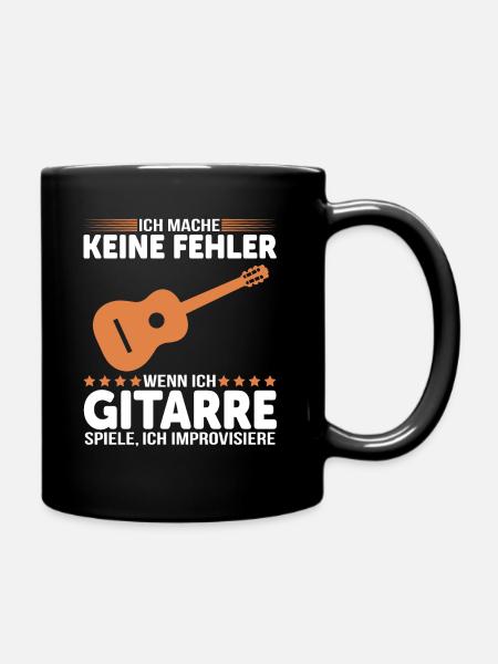 Gitarre Gitarrenspieler Gitarristen Geschenkidee - Tasse einfarbig - Schwarz