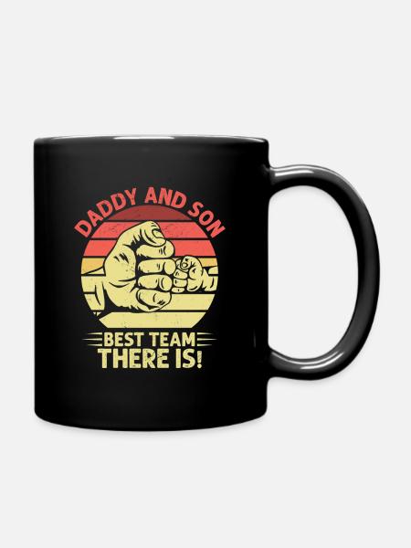 Father and son best team fathers day papa daddy - Full Colour Mug - black