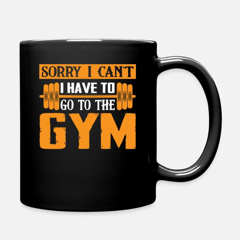 Ich kann nicht ich muss ins Fitnessstudio - Tasse einfarbig - Schwarz