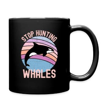 Stop Hunting Whales - Full Colour Mug - black - Right
