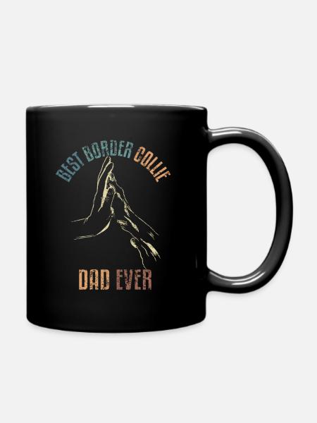 Border Collie Papa Vater Dad - Tasse einfarbig - Schwarz