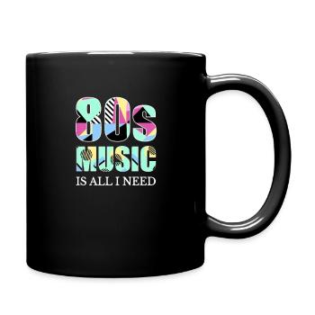 80er Jahre Musik ist alles, was ich achtziger Jahre Retro - Tasse einfarbig - Schwarz - Rechts